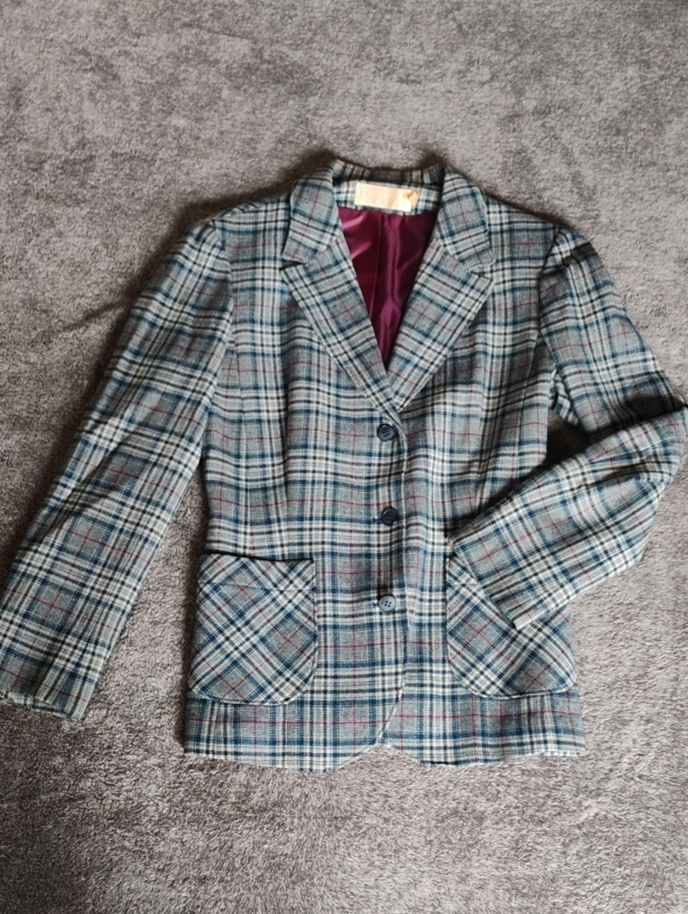 Vintage Pendleton Plaid Blazer Patch Pockets